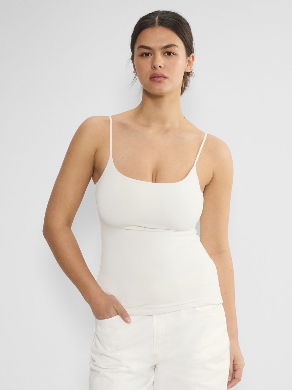 Aritzia Contour Squareneck Cami Hip Tank - Light Birch, Women’s Large